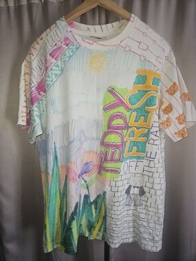 Teddy Fresh Multicolor Hand-Drawn Graphic Tee